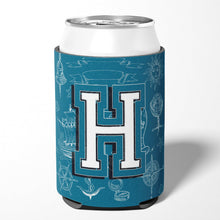 Load image into Gallery viewer, Letter H Sea Doodles Initial Alphabet Can or Bottle Hugger CJ2014-HCC