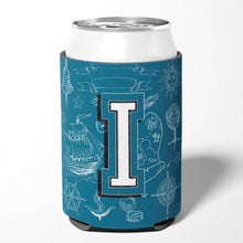 Load image into Gallery viewer, Letter I Sea Doodles Initial Alphabet Can or Bottle Hugger CJ2014-ICC