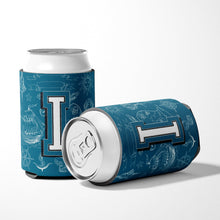Load image into Gallery viewer, Letter I Sea Doodles Initial Alphabet Can or Bottle Hugger CJ2014-ICC