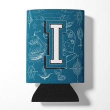 Load image into Gallery viewer, Letter I Sea Doodles Initial Alphabet Can or Bottle Hugger CJ2014-ICC