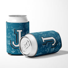 Load image into Gallery viewer, Letter J Sea Doodles Initial Alphabet Can or Bottle Hugger CJ2014-JCC