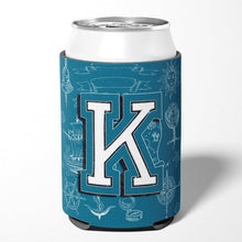 Load image into Gallery viewer, Letter K Sea Doodles Initial Alphabet Can or Bottle Hugger CJ2014-KCC