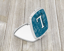Load image into Gallery viewer, Letter L Sea Doodles Initial Alphabet Compact Mirror – Stylish Purse Mirror with Artistic Covers CJ2014-LSCM