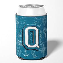 Load image into Gallery viewer, Letter Q Sea Doodles Initial Alphabet Can or Bottle Hugger CJ2014-QCC