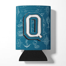 Load image into Gallery viewer, Letter Q Sea Doodles Initial Alphabet Can or Bottle Hugger CJ2014-QCC