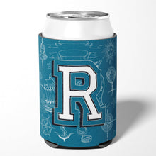 Load image into Gallery viewer, Letter R Sea Doodles Initial Alphabet Can or Bottle Hugger CJ2014-RCC