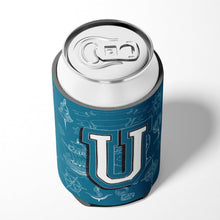 Load image into Gallery viewer, Letter U Sea Doodles Initial Alphabet Can or Bottle Hugger CJ2014-UCC