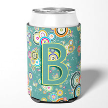 Load image into Gallery viewer, Letter B Circle Circle Teal Initial Alphabet Can or Bottle Hugger CJ2015-BCC