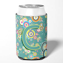 Load image into Gallery viewer, Letter C Circle Circle Teal Initial Alphabet Can or Bottle Hugger CJ2015-CCC