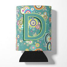 Load image into Gallery viewer, Letter D Circle Circle Teal Initial Alphabet Can or Bottle Hugger CJ2015-DCC