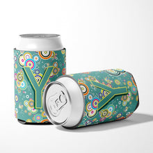Load image into Gallery viewer, Letter Y Circle Circle Teal Initial Alphabet Can or Bottle Hugger CJ2015-YCC