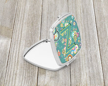 Load image into Gallery viewer, Letter Z Circle Circle Teal Initial Alphabet Compact Mirror – Stylish Purse Mirror with Artistic Covers CJ2015-ZSCM