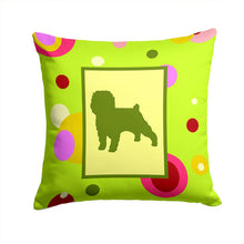 Load image into Gallery viewer, Lime Green Dots Affenpinscher Throw Pillow - 14x14 Decorative Pillow – Art for Your Home &amp; Patio CK1001PW1414