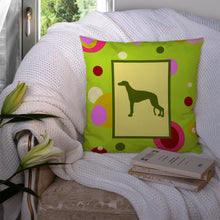 Load image into Gallery viewer, Lime Green Dots Greyhound Throw Pillow - 14x14 Decorative Pillow – Art for Your Home &amp; Patio CK1037PW1414