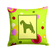 Load image into Gallery viewer, Lime Green Dots Welsh Terrier Throw Pillow - 14x14 Decorative Pillow – Art for Your Home &amp; Patio CK1069PW1414