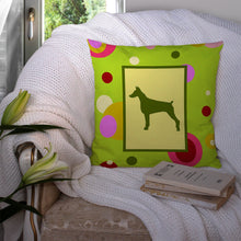 Load image into Gallery viewer, Doberman Throw Pillow - 14x14 Decorative Pillow – Art for Your Home &amp; Patio