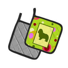 Load image into Gallery viewer, Lime Green Dots Cavalier Spaniel Pot Holders - Set of 2 - Heat-Resistant Kitchen Essentials CK1097PTHD