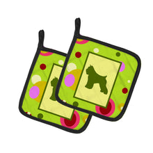 Load image into Gallery viewer, Lime Green Dots Bouvier des Flandres Pot Holders - Set of 2 - Heat-Resistant Kitchen Essentials CK1120PTHD