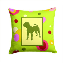 Load image into Gallery viewer, Lime Green Dots Pit Bull Throw Pillow - 14x14 Decorative Pillow – Art for Your Home &amp; Patio CK1153PW1414