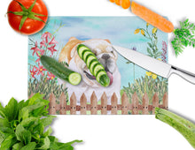 Load image into Gallery viewer, English Bulldog Spring Glass Cutting Boards – Durable, Decorative Kitchen Art Large CK1201LCB