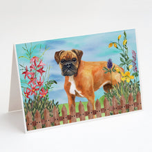 Load image into Gallery viewer, German Boxer Spring Greeting Cards -  Blank Note Cards – 8-Pack of Artist-Designed Cards with Envelopes