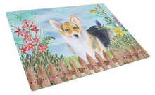 Load image into Gallery viewer, Pembroke Corgi Spring Glass Cutting Boards – Durable, Decorative Kitchen Art Large CK1204LCB
