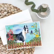 Load image into Gallery viewer, Harlequin Great Dane Spring Greeting Cards -  Blank Note Cards – 8-Pack of Artist-Designed Cards with Envelopes