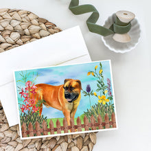 Load image into Gallery viewer, Boerboel Mastiff Spring Greeting Cards -  Blank Note Cards – 8-Pack of Artist-Designed Cards with Envelopes