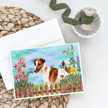 Load image into Gallery viewer, Smooth Fox Terrier Spring Greeting Cards -  Blank Note Cards – 8-Pack of Artist-Designed Cards with Envelopes