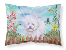 Load image into Gallery viewer, Bichon Frise Spring  Standard Pillowcase – Artistic Decorative Front, White Back CK1210PILLOWCASE