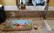 Load image into Gallery viewer, Dachshund Spring Dish Drying Mat – Absorbent, Artistic Kitchen Essentials CK1214DDM