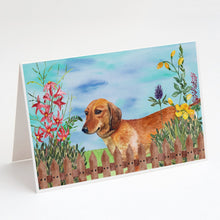 Load image into Gallery viewer, Dachshund Spring Greeting Cards -  Blank Note Cards – 8-Pack of Artist-Designed Cards with Envelopes