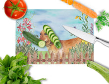 Load image into Gallery viewer, Dachshund Spring Glass Cutting Boards – Durable, Decorative Kitchen Art Large CK1214LCB