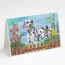 Load image into Gallery viewer, Dalmatian Spring Greeting Cards -  Blank Note Cards – 8-Pack of Artist-Designed Cards with Envelopes