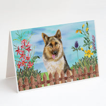 Load image into Gallery viewer, German Shepherd Spring Greeting Cards -  Blank Note Cards – 8-Pack of Artist-Designed Cards with Envelopes