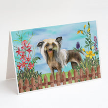 Load image into Gallery viewer, Chinese Crested Spring Greeting Cards -  Blank Note Cards – 8-Pack of Artist-Designed Cards with Envelopes