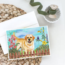 Load image into Gallery viewer, Golden Retriever Spring Greeting Cards -  Blank Note Cards – 8-Pack of Artist-Designed Cards with Envelopes