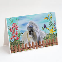 Load image into Gallery viewer, Shih Tzu Spring Greeting Cards -  Blank Note Cards – 8-Pack of Artist-Designed Cards with Envelopes