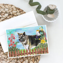Load image into Gallery viewer, American Akita Spring Greeting Cards -  Blank Note Cards – 8-Pack of Artist-Designed Cards with Envelopes