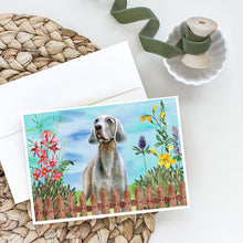 Load image into Gallery viewer, Weimaraner Spring Greeting Cards -  Blank Note Cards – 8-Pack of Artist-Designed Cards with Envelopes