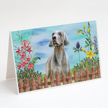 Load image into Gallery viewer, Weimaraner Spring Greeting Cards -  Blank Note Cards – 8-Pack of Artist-Designed Cards with Envelopes