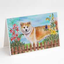 Load image into Gallery viewer, Shiba Inu Spring Greeting Cards -  Blank Note Cards – 8-Pack of Artist-Designed Cards with Envelopes