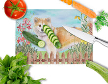 Load image into Gallery viewer, Shiba Inu Spring Glass Cutting Boards – Durable, Decorative Kitchen Art Large CK1240LCB