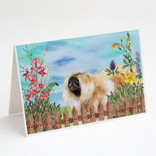 Load image into Gallery viewer, Pekingese Spring Greeting Cards -  Blank Note Cards – 8-Pack of Artist-Designed Cards with Envelopes