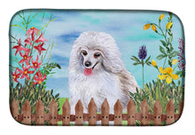 Load image into Gallery viewer, Medium White Poodle Spring Dish Drying Mat – Absorbent, Artistic Kitchen Essentials CK1245DDM