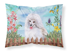 Load image into Gallery viewer, Medium White Poodle Spring  Standard Pillowcase – Artistic Decorative Front, White Back CK1245PILLOWCASE