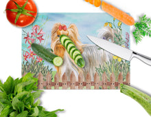 Load image into Gallery viewer, Yorkshire Terrier Spring Glass Cutting Boards – Durable, Decorative Kitchen Art Large CK1247LCB