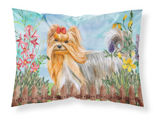 Load image into Gallery viewer, Yorkshire Terrier Spring  Standard Pillowcase – Artistic Decorative Front, White Back CK1247PILLOWCASE