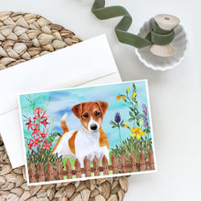 Load image into Gallery viewer, Jack Russell Terrier Spring Greeting Cards -  Blank Note Cards – 8-Pack of Artist-Designed Cards with Envelopes