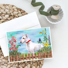 Load image into Gallery viewer, Bull Terrier Spring Greeting Cards -  Blank Note Cards – 8-Pack of Artist-Designed Cards with Envelopes